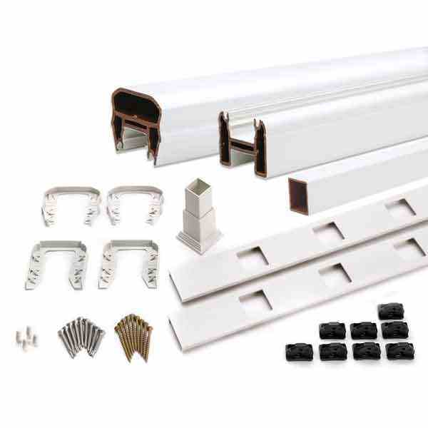 Main 1 - TREX TRANSCENDS 6' STAIR WHITE 
COMPLETE RAIL KIT WITH WHITE SQ.
BALUSTERS -