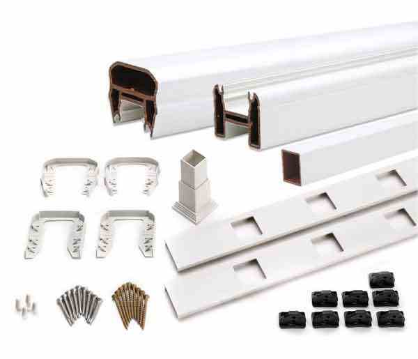 Main 1 - TREX TRANSCENDS 8' STAIR WHITE
COMPLETE RAIL KIT WITH WHITE SQ.
BALUSTERS -