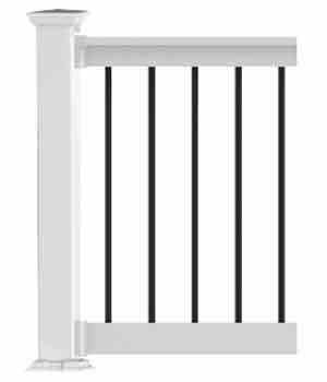 Main 1 - 6'x36" LVL Finyl Line™ TTOP RAIL
KIT ROUND BLACK ALUMINUM
BALUSTERS -